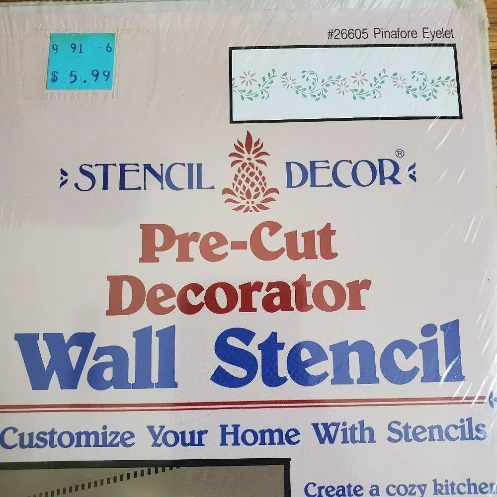 Vintage‎ floral precut wall stencil set diy NWT